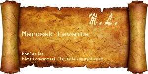 Marcsek Levente névjegykártya