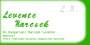 levente marcsek business card